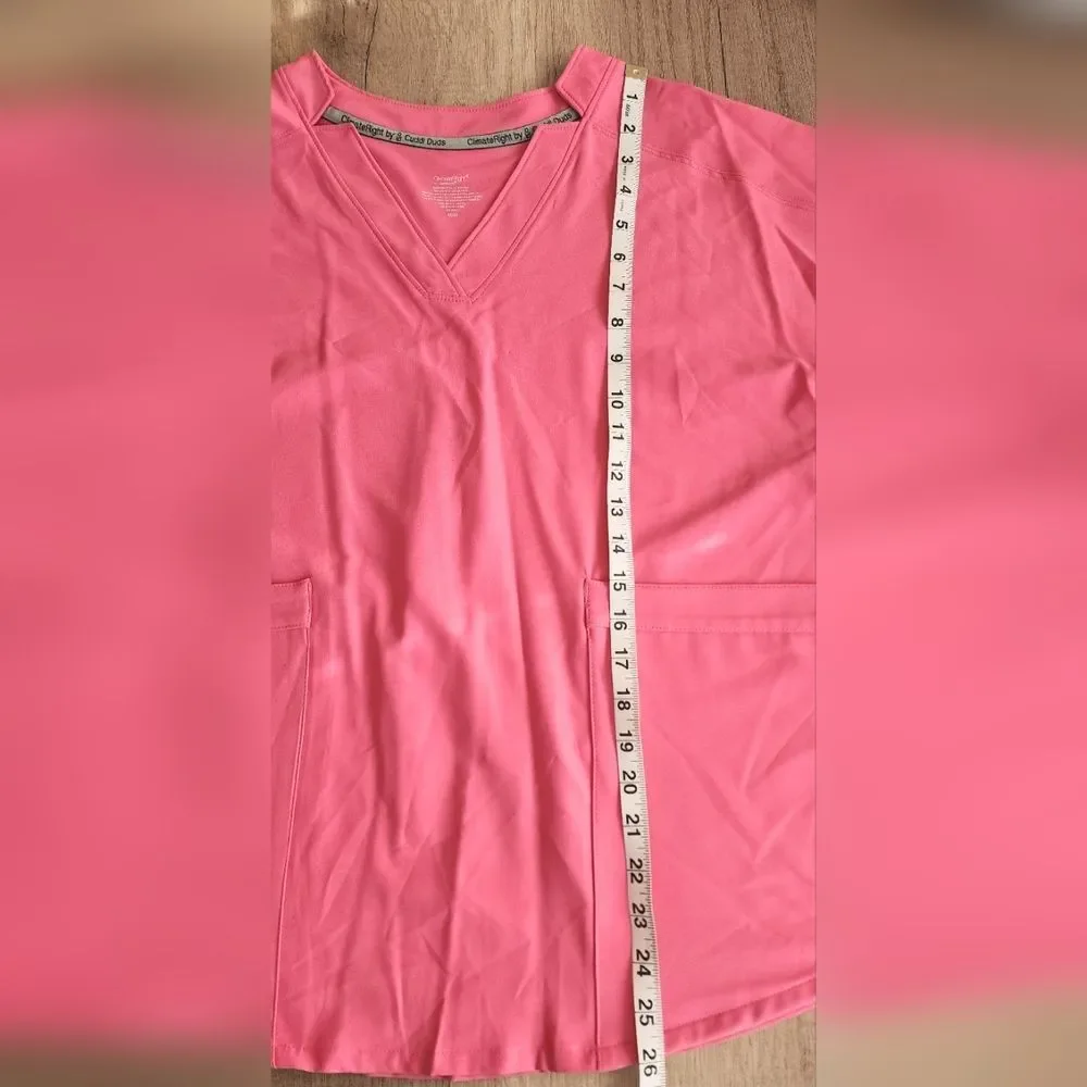 NWT Cuddle Duds Climate Right‎ Coral Scrub Top Women's Medium